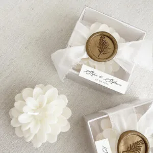 Kaars bloem bedankjes bruiloft