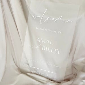 Welkomstbord bruiloft