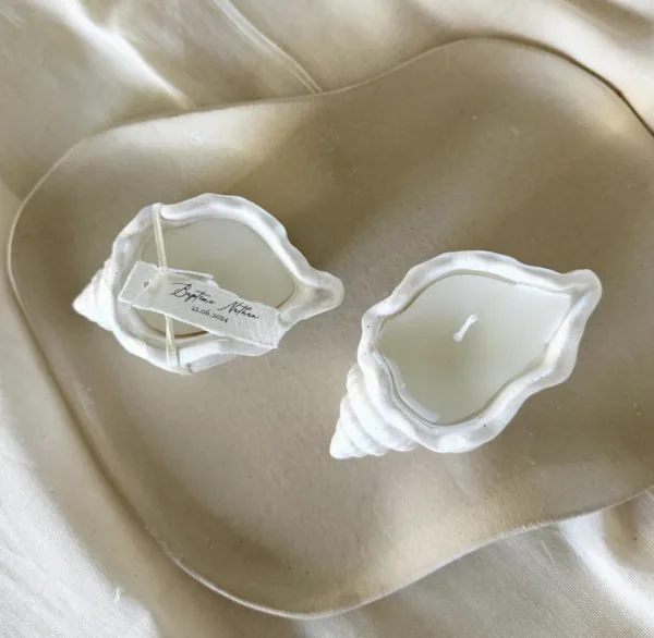 Ceramic schelp kaars