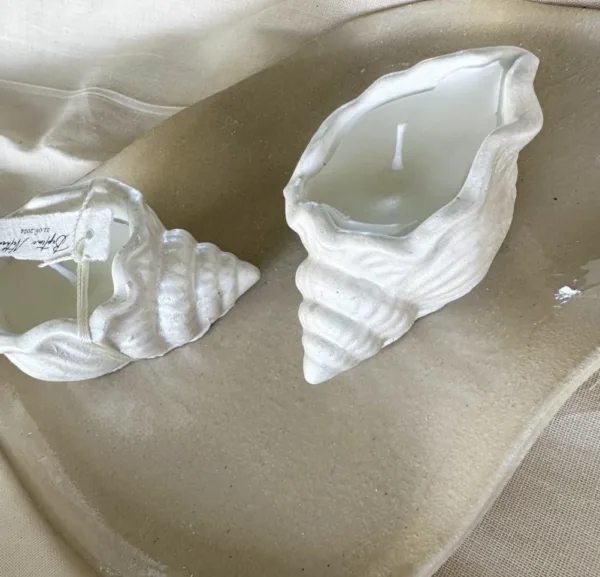 Ceramic schelp kaars - Afbeelding 2