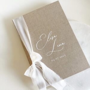 Linen guest book